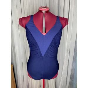 Robby Len swimfashion  swimsuit one piece Vintage chevron blue